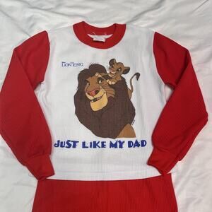 Vintage Wormser Disney’s The Lion King “Just Like My Dad” Thermal Pajama Set 90s